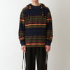 White Mountaineering Multi Stripe Hoodie Navy