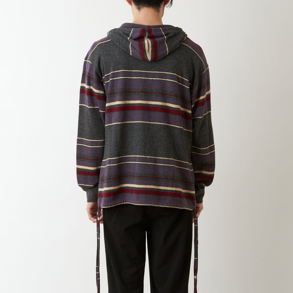 White Mountaineering Multi Stripe Hoodie Charcoal