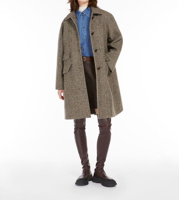 Max Mara Pitone Wool Coat Brown