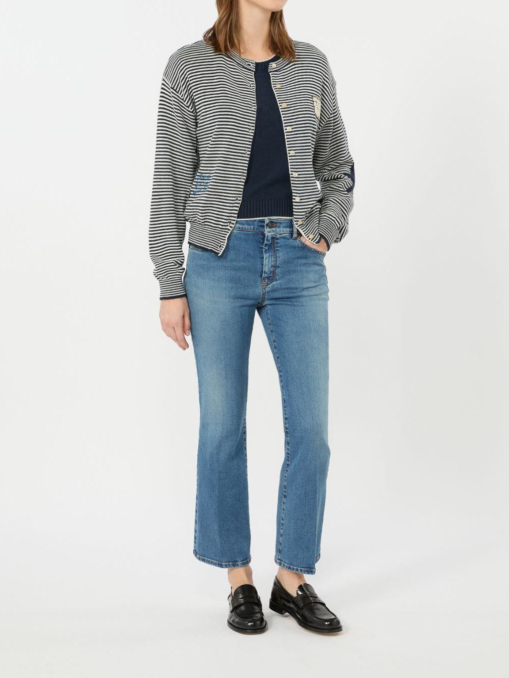 Max Mara Weekend Teiera Cotton Yarn Cargigan Navy