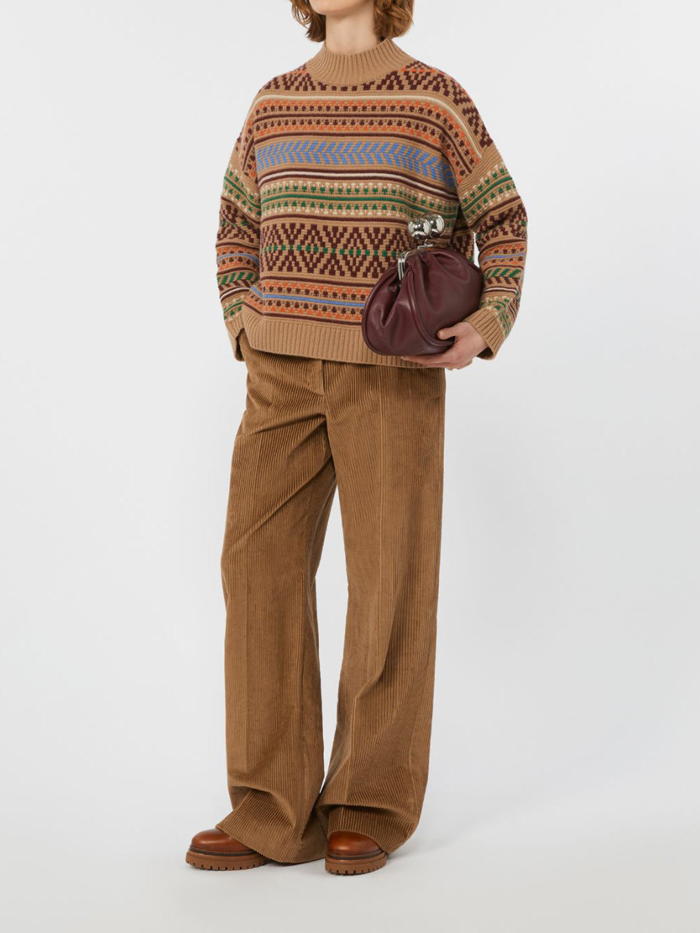 Max Mara Festoso Jacquard Jumper Camel