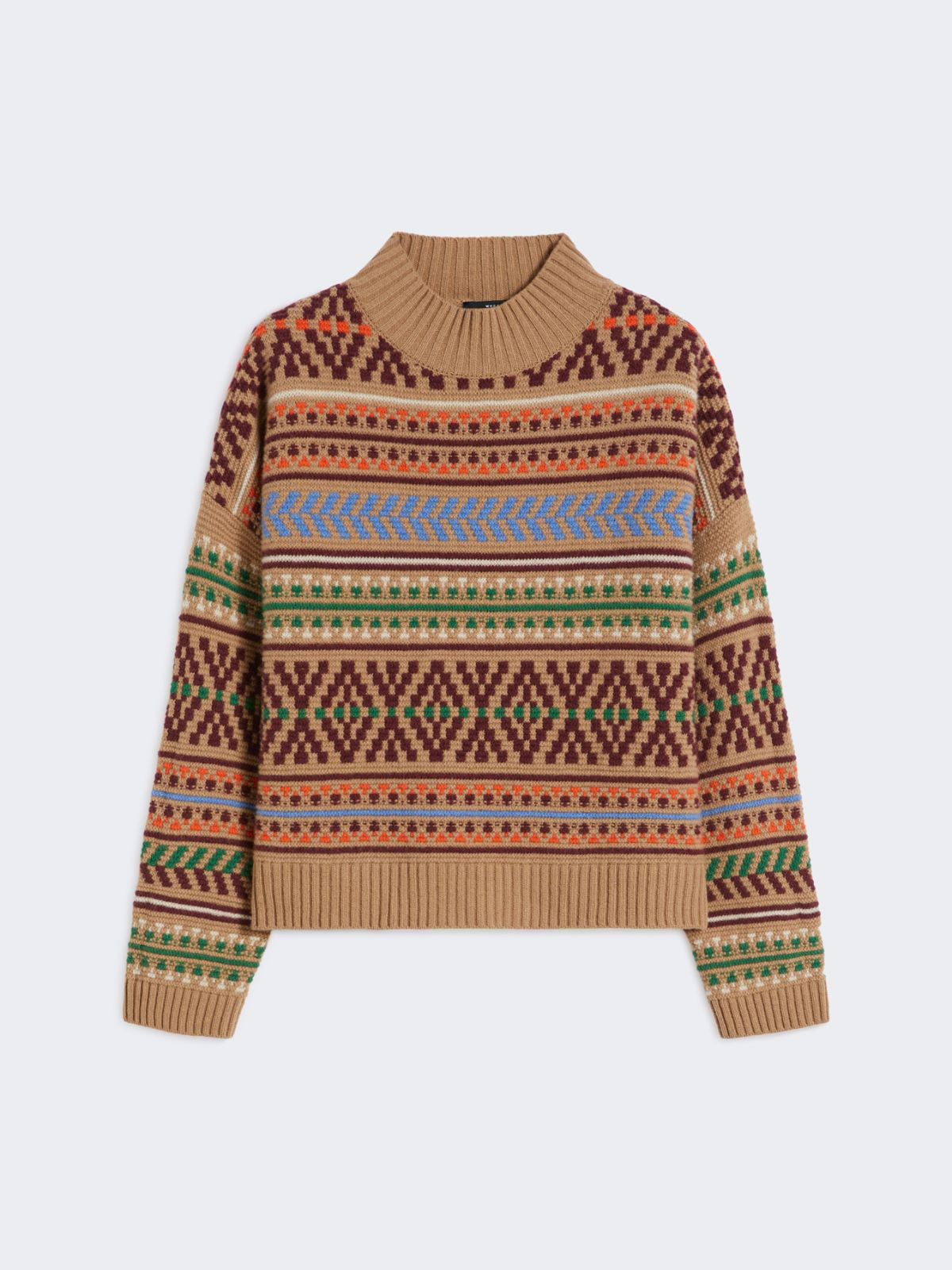 Max Mara Festoso Jacquard Jumper Camel