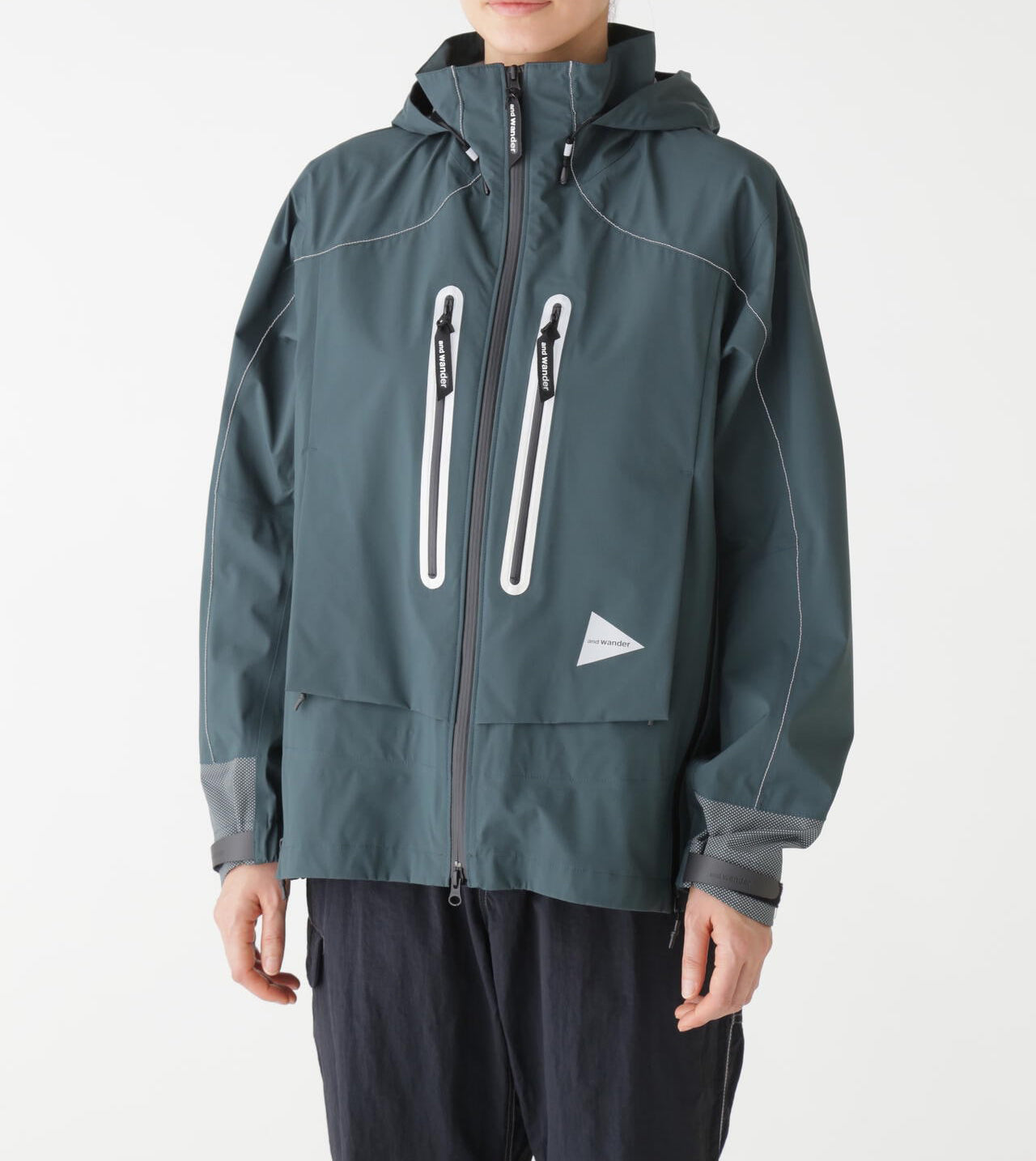 And Wander Pertex Shield Rain Jacket Dark Green