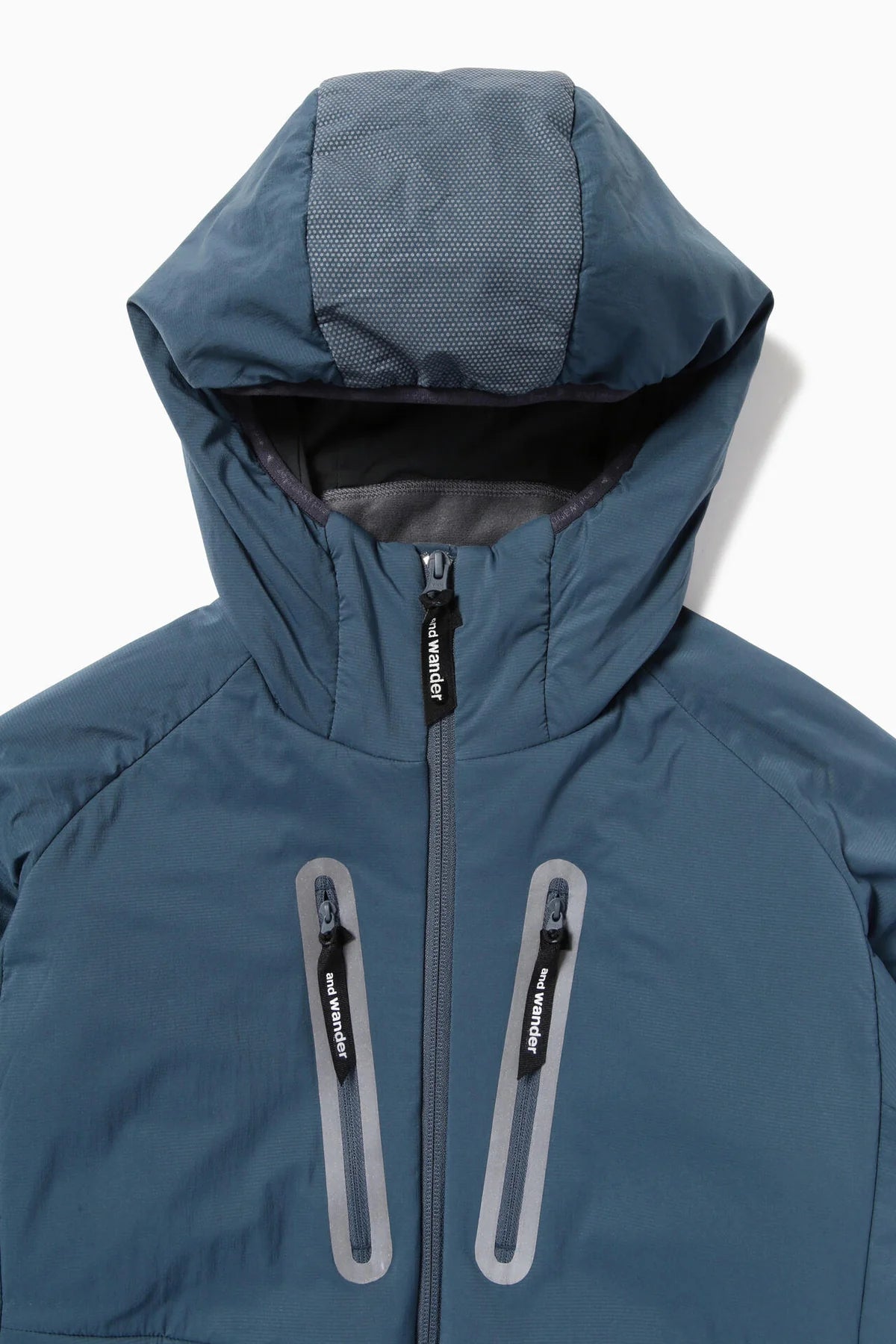 And Wander Alpha AIR Hoodie Black Dark Blue