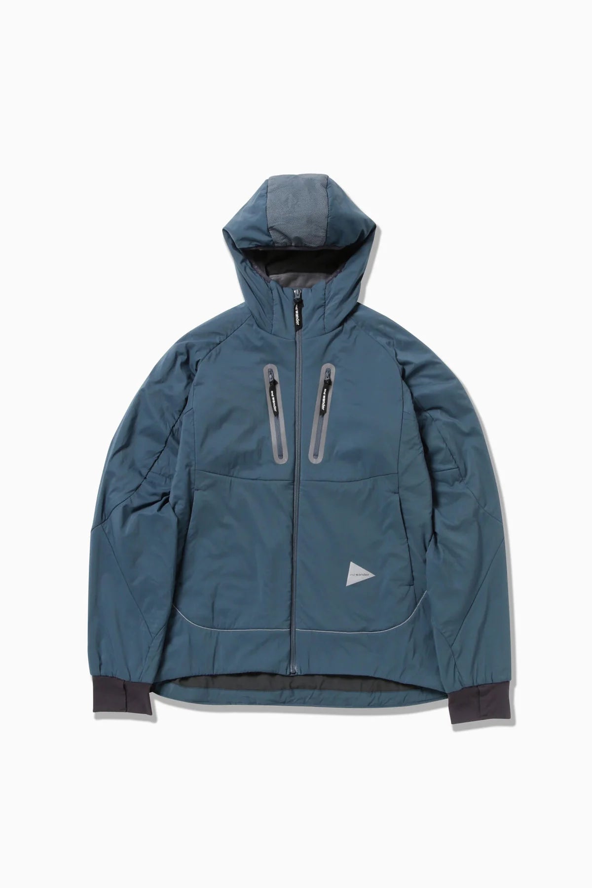 And Wander Alpha AIR Hoodie Black Dark Blue