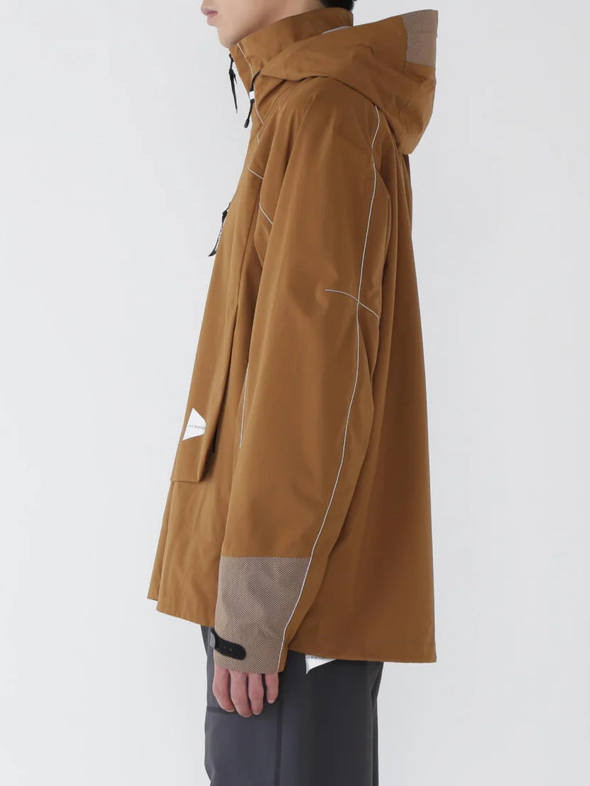 And Wander Pertex Shield Rain Jacket Brown