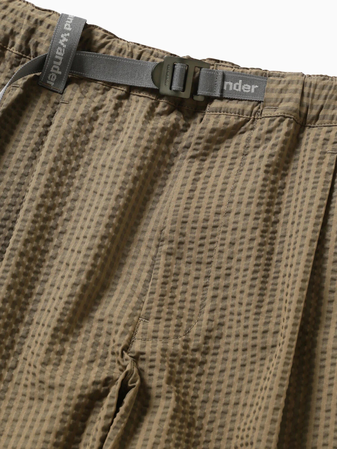 And Wander Dry Soft Seersucker Pants Beige