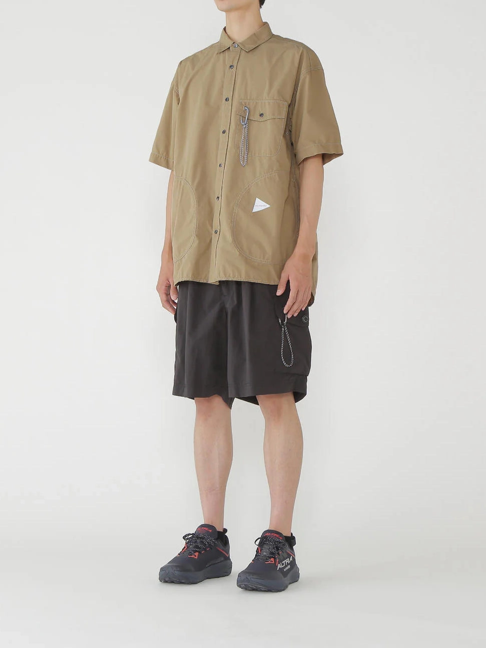 And Wander Oversized Cargo Short Pants Black