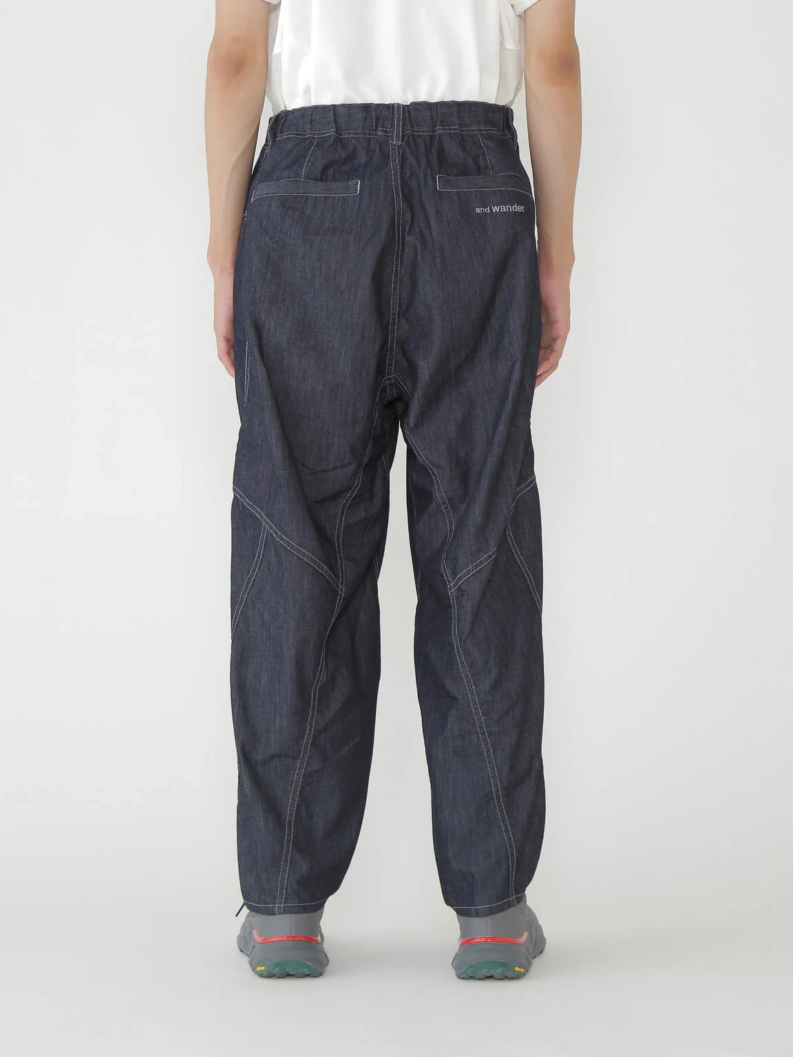 And Wander Drain Easy Denim Wide Pants Navy