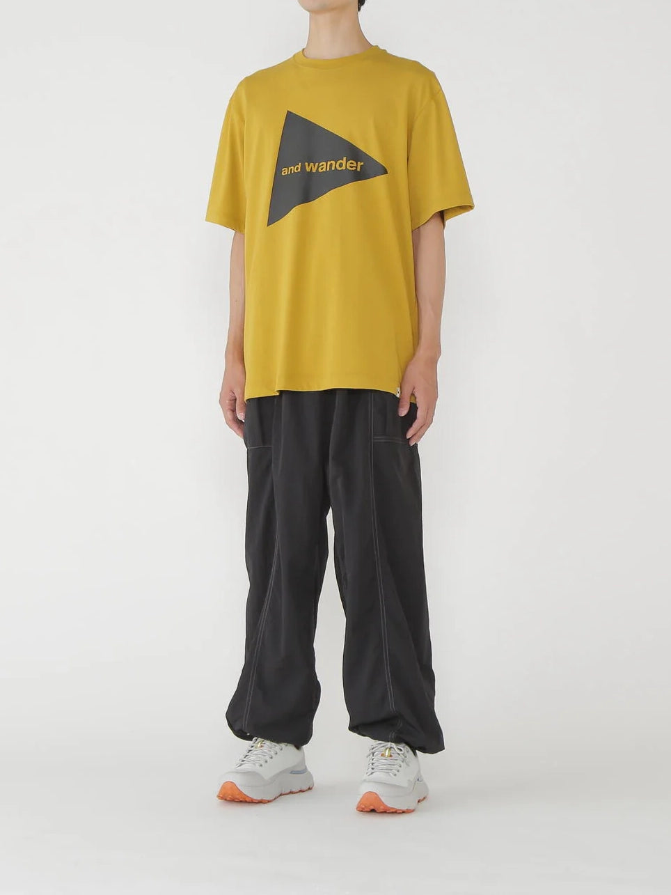 And Wander Crinkled Nylon Pants Black