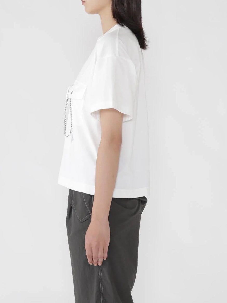 And Wander Pocket T Off White