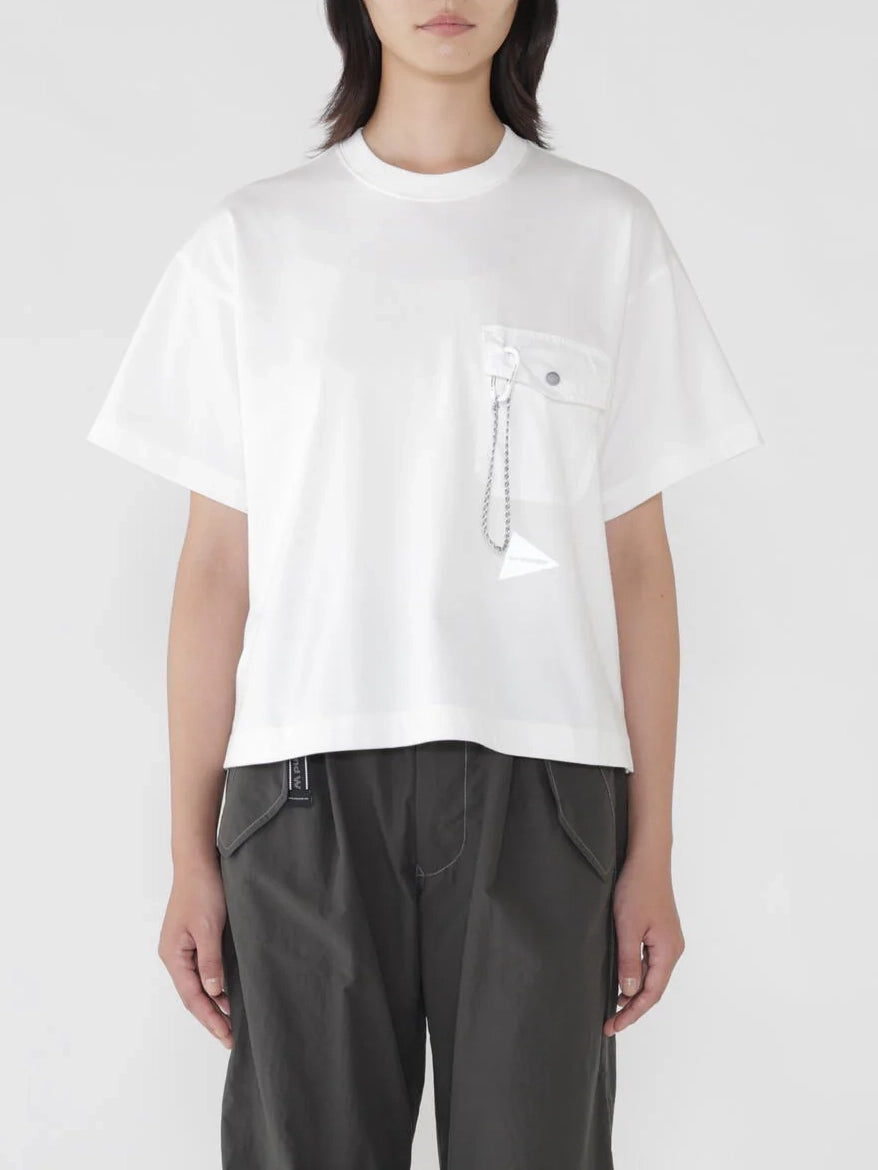 And Wander Pocket T Off White