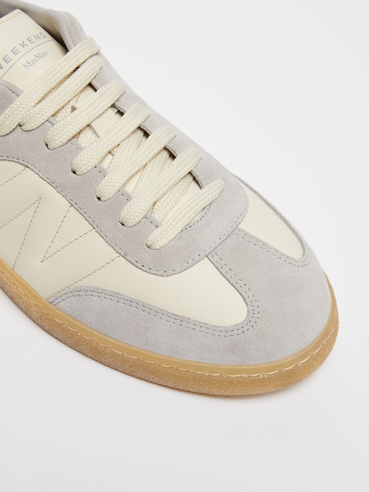 Max Mara Pacobicolor Suede Sneaker Ivory/Grey