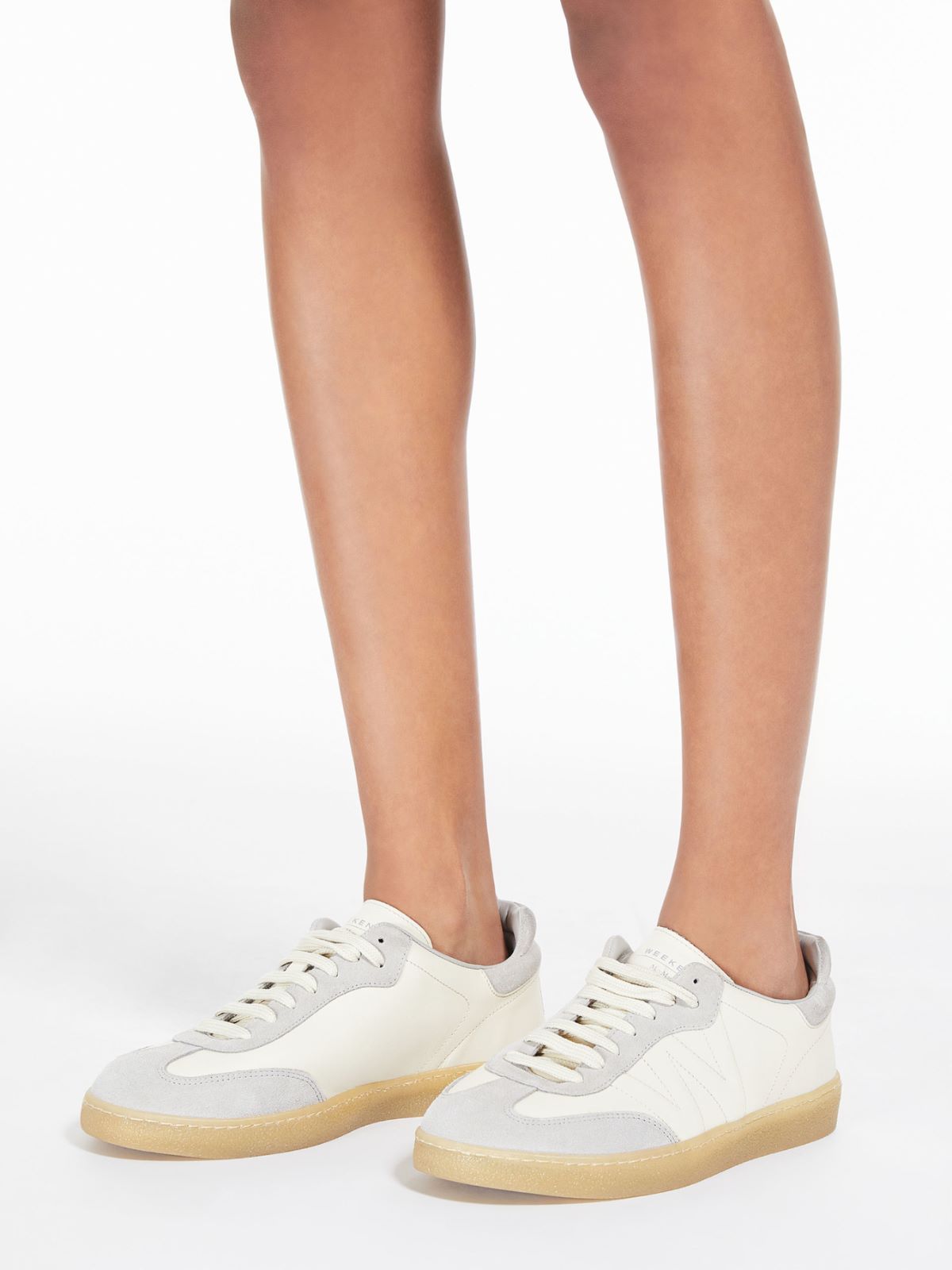 Max Mara Pacobicolor Suede Sneaker Ivory/Grey
