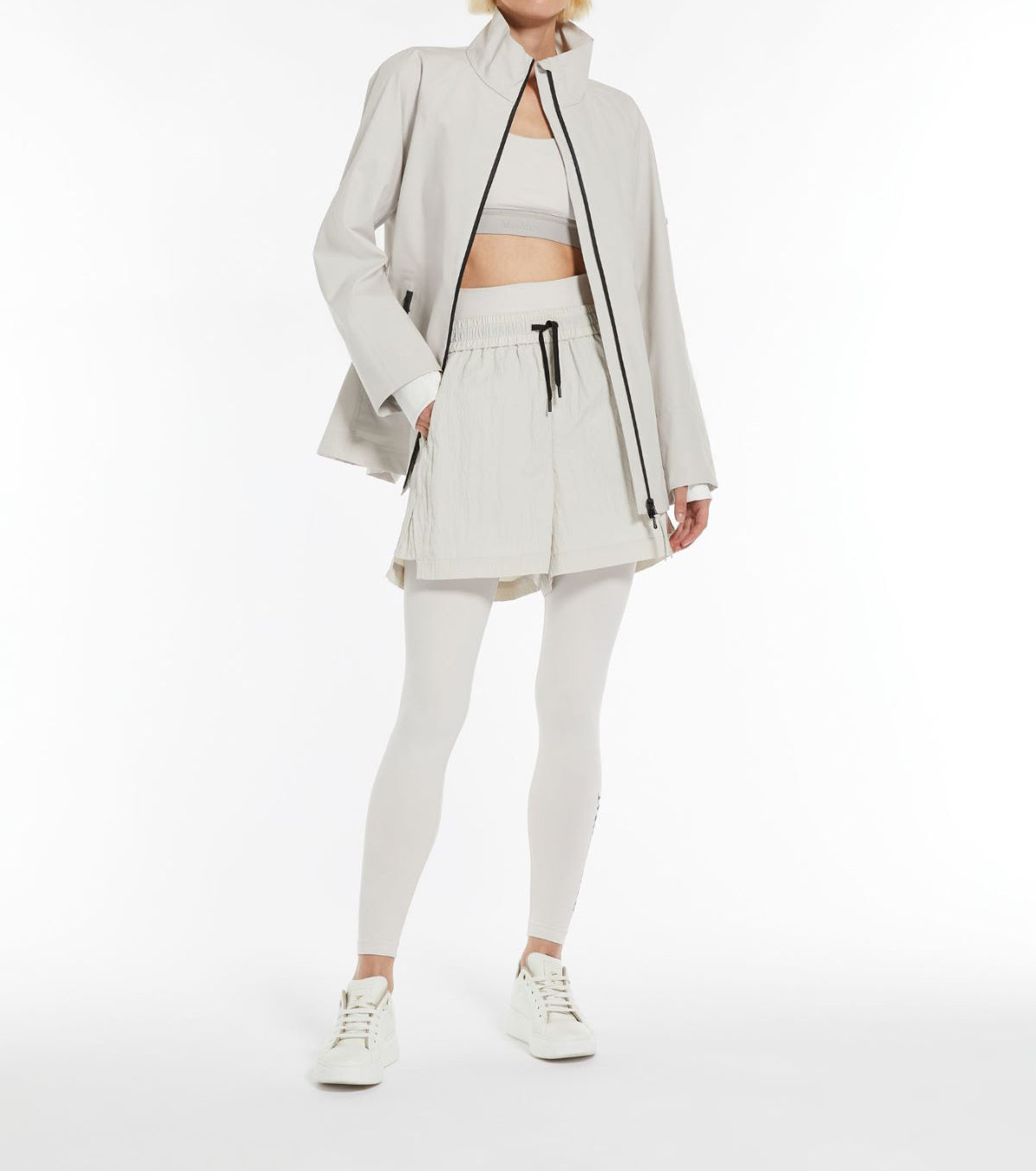 Max Mara Leisure Prater Rubber-Coated Canvas Jacket Stone