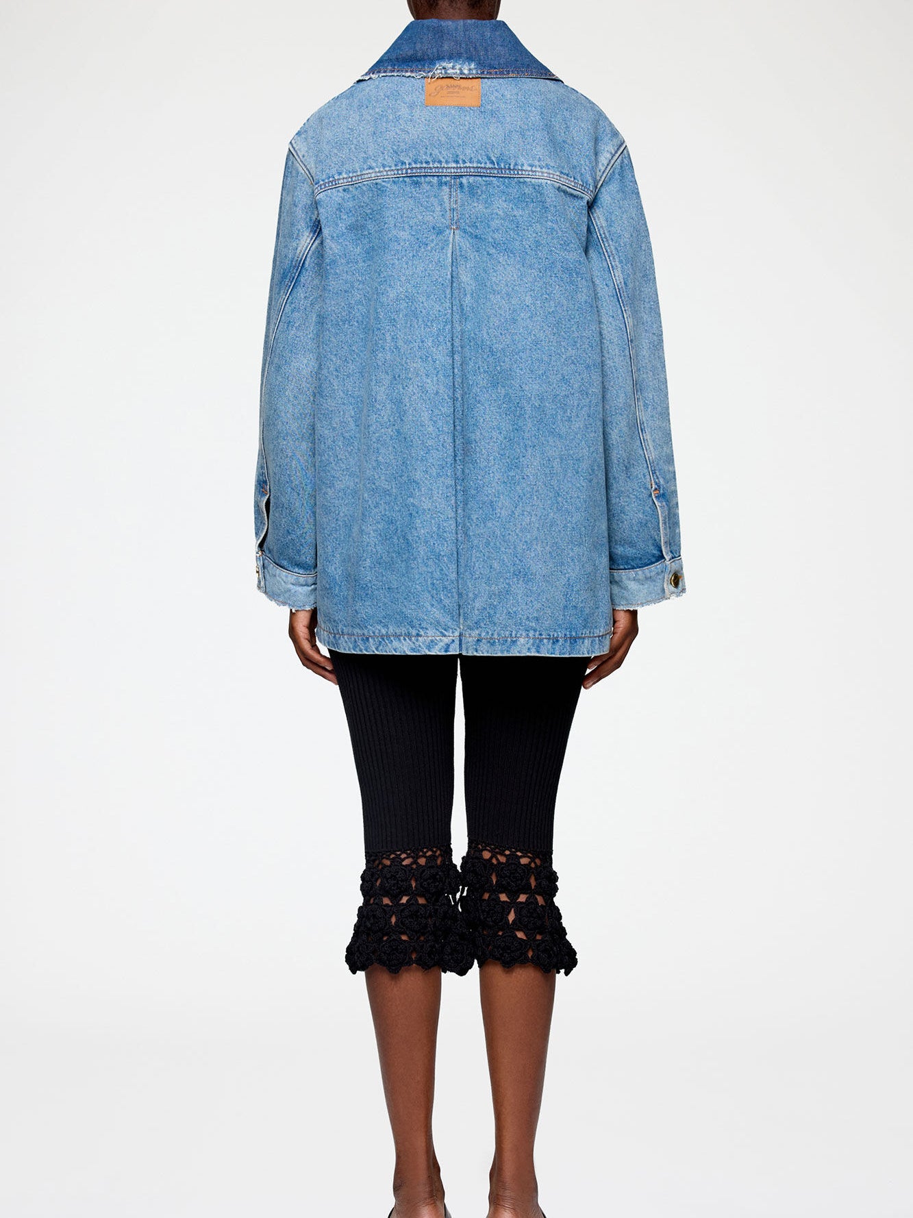 Ganni Jacket in Patchwork Denim Mid Blue Vintage