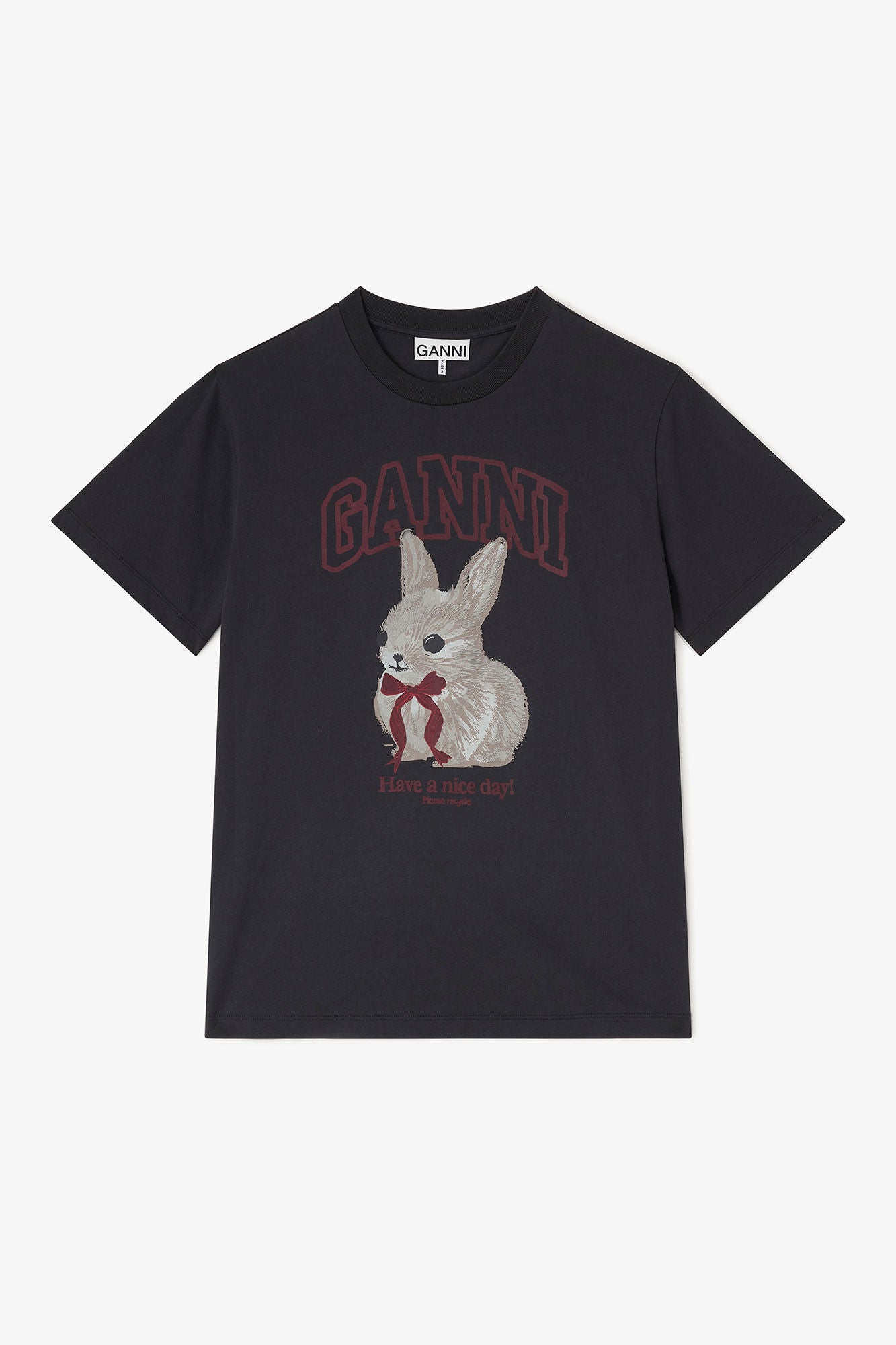 Ganni Grey Bunny T-shirt Phantom