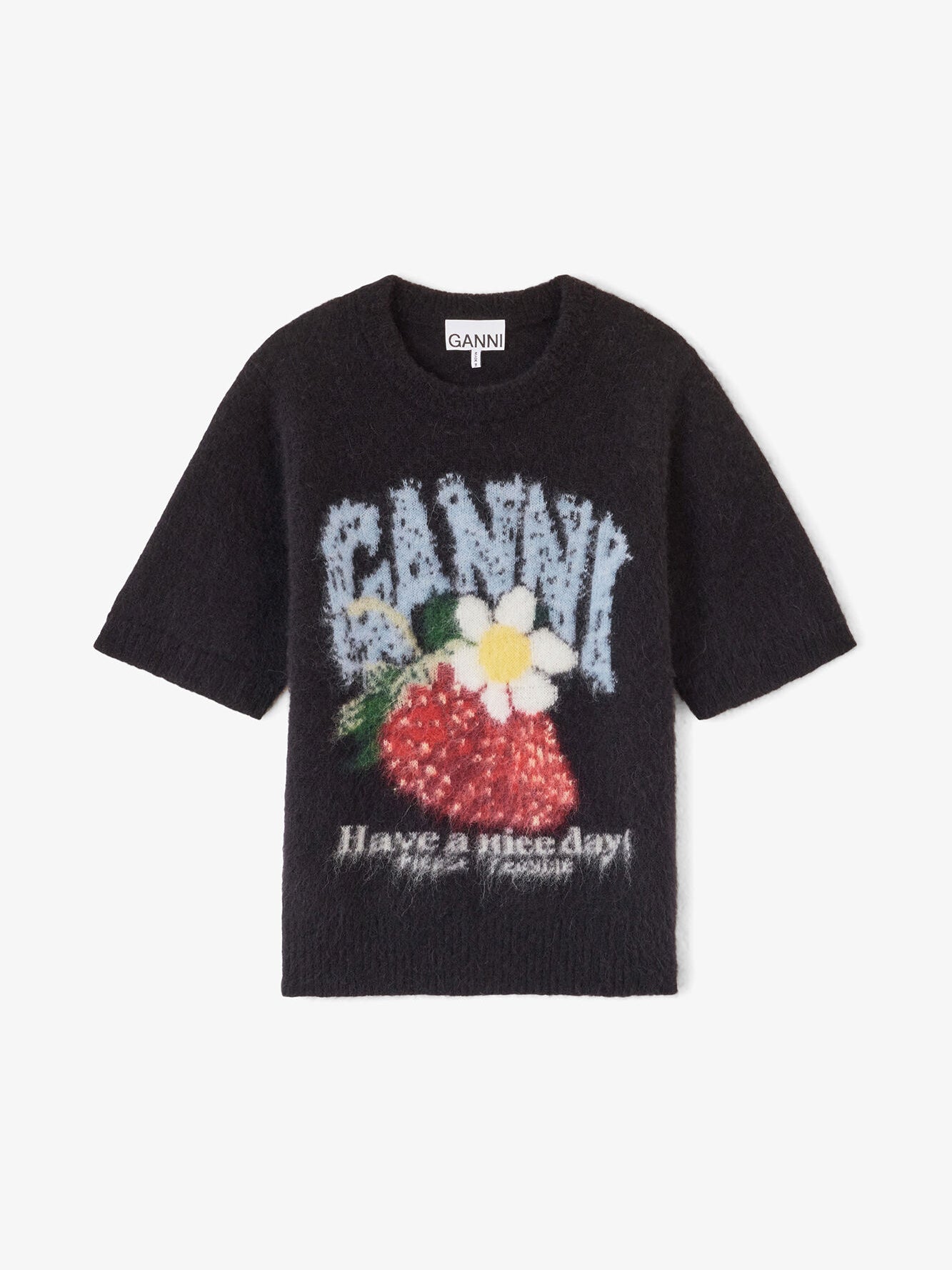 Ganni T-shirt in Brushed Alpaca Black