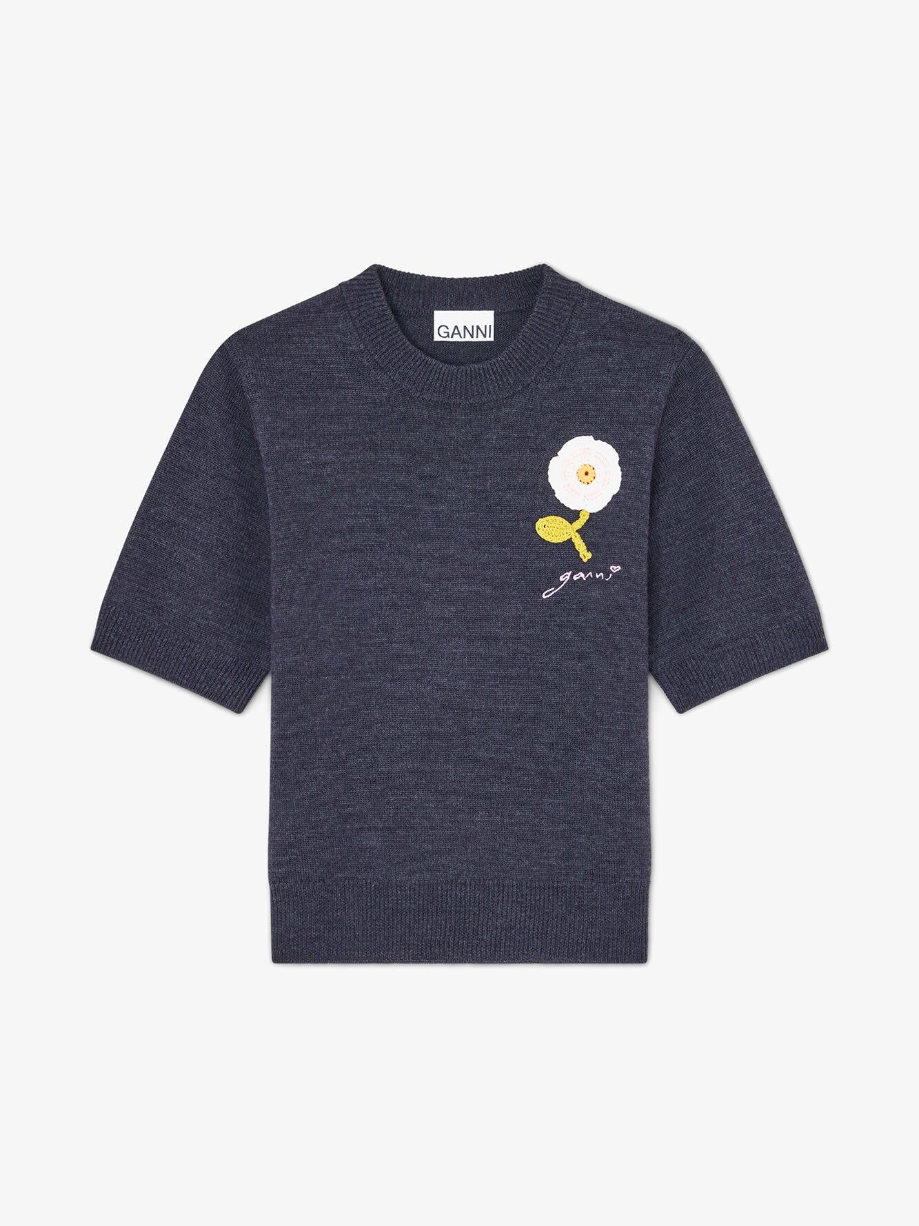 Ganni Tee in Merino Phantom