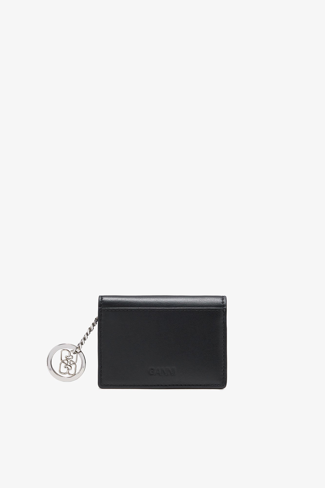 Ganni Card Holder in Blue With Flap and Dog