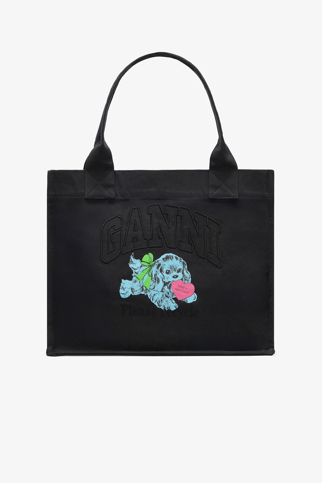 Ganni Puppy Large Tote Black
