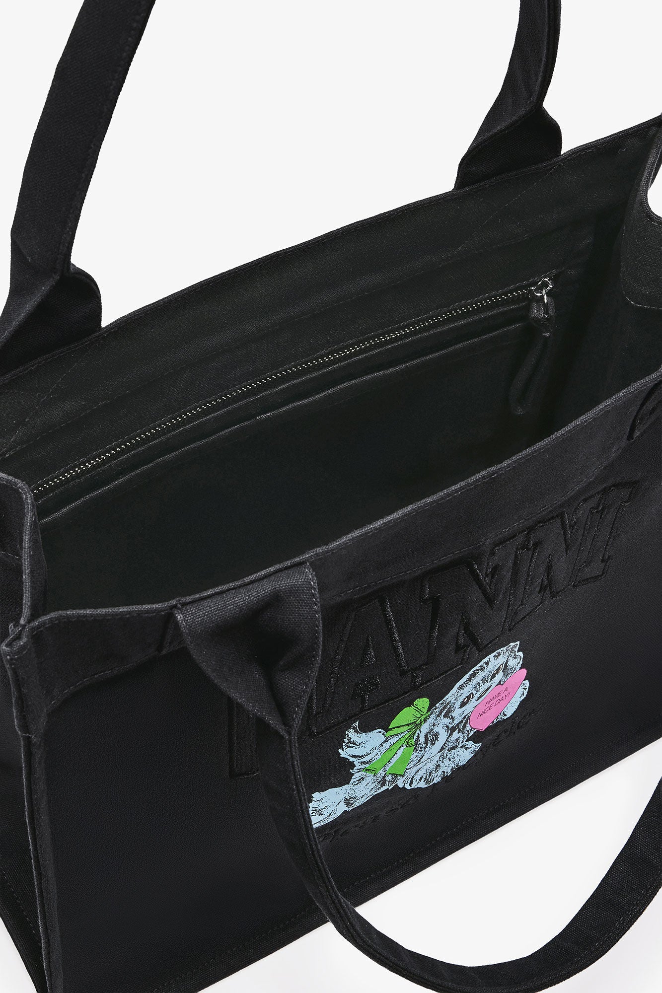 Ganni Puppy Large Tote Black