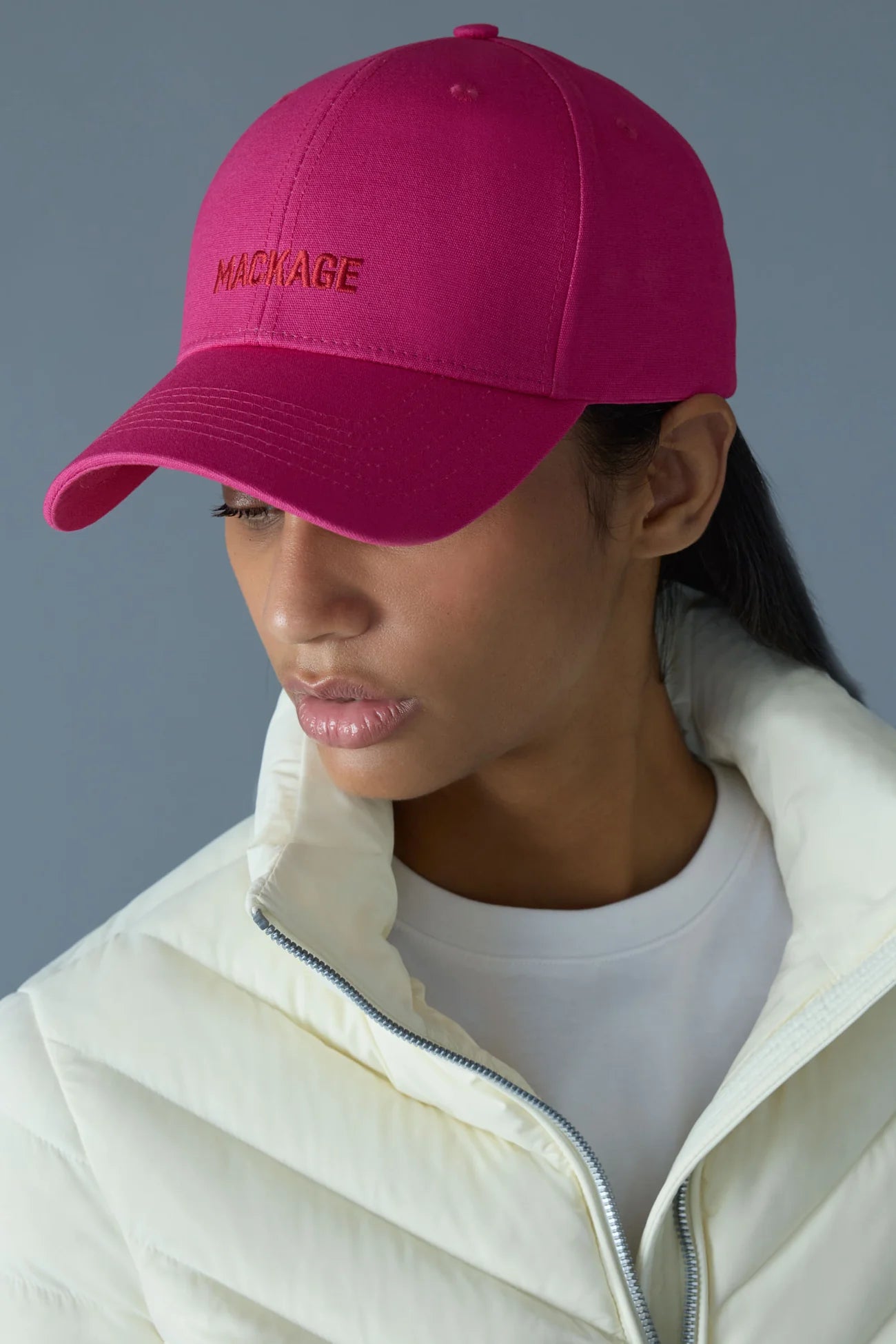 Mackage Anderson-R Cotton Canvas Baseball Cap Azalea