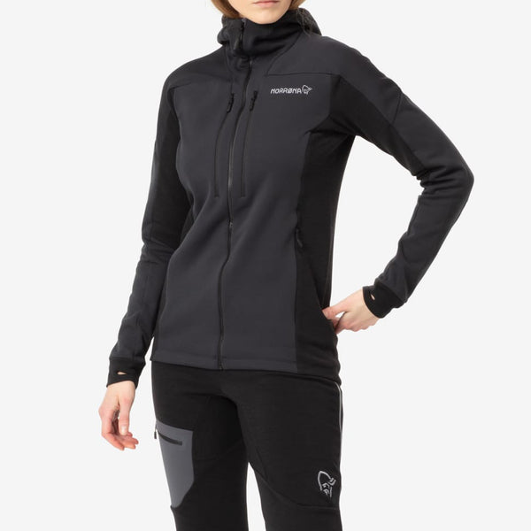 Norrona Trollveggen Powerstretch Pro Zip Hood Caviar Black