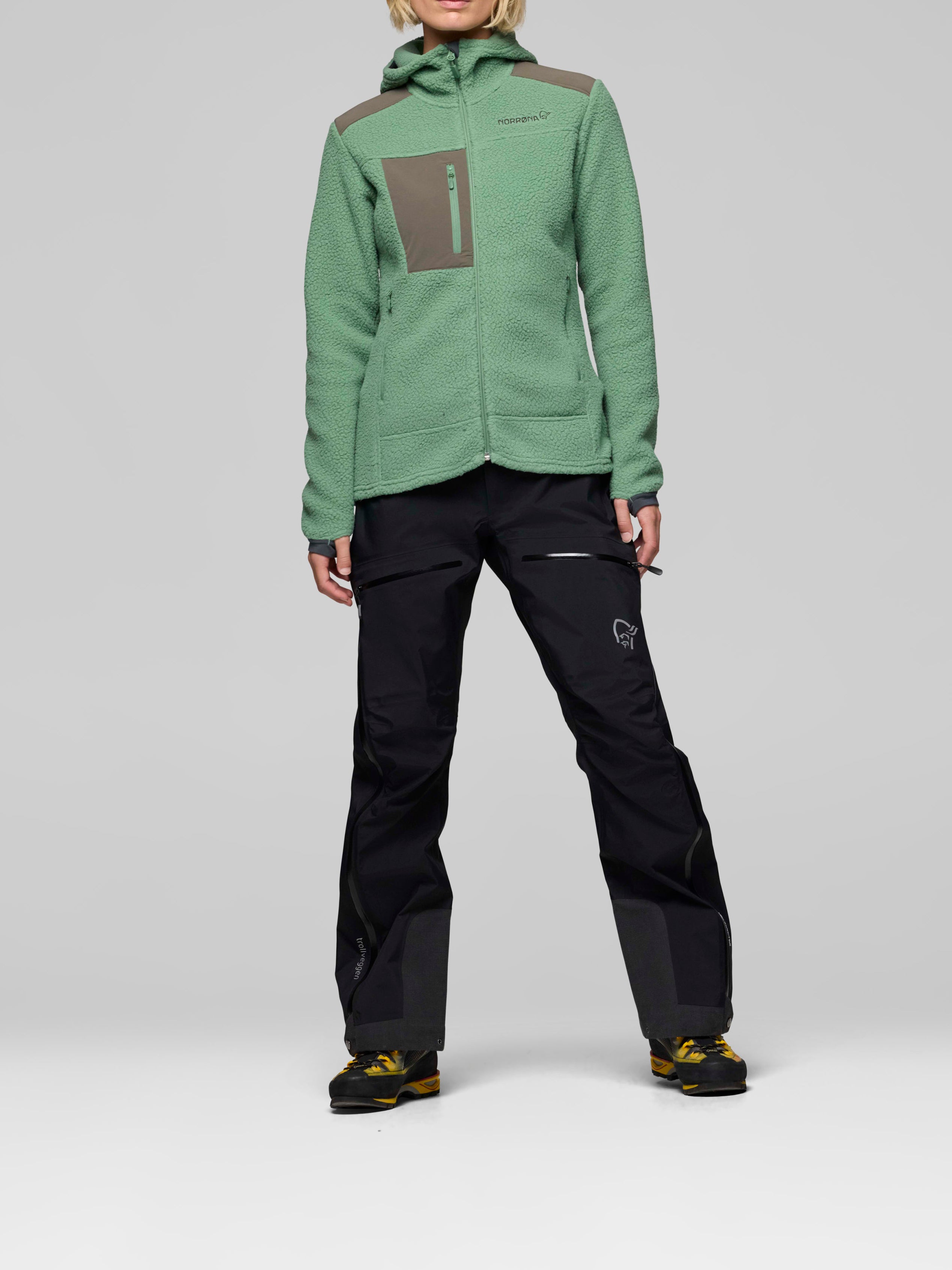 Norrona Women's Trollveggen Warm3 Zip Hood Dark Ivy