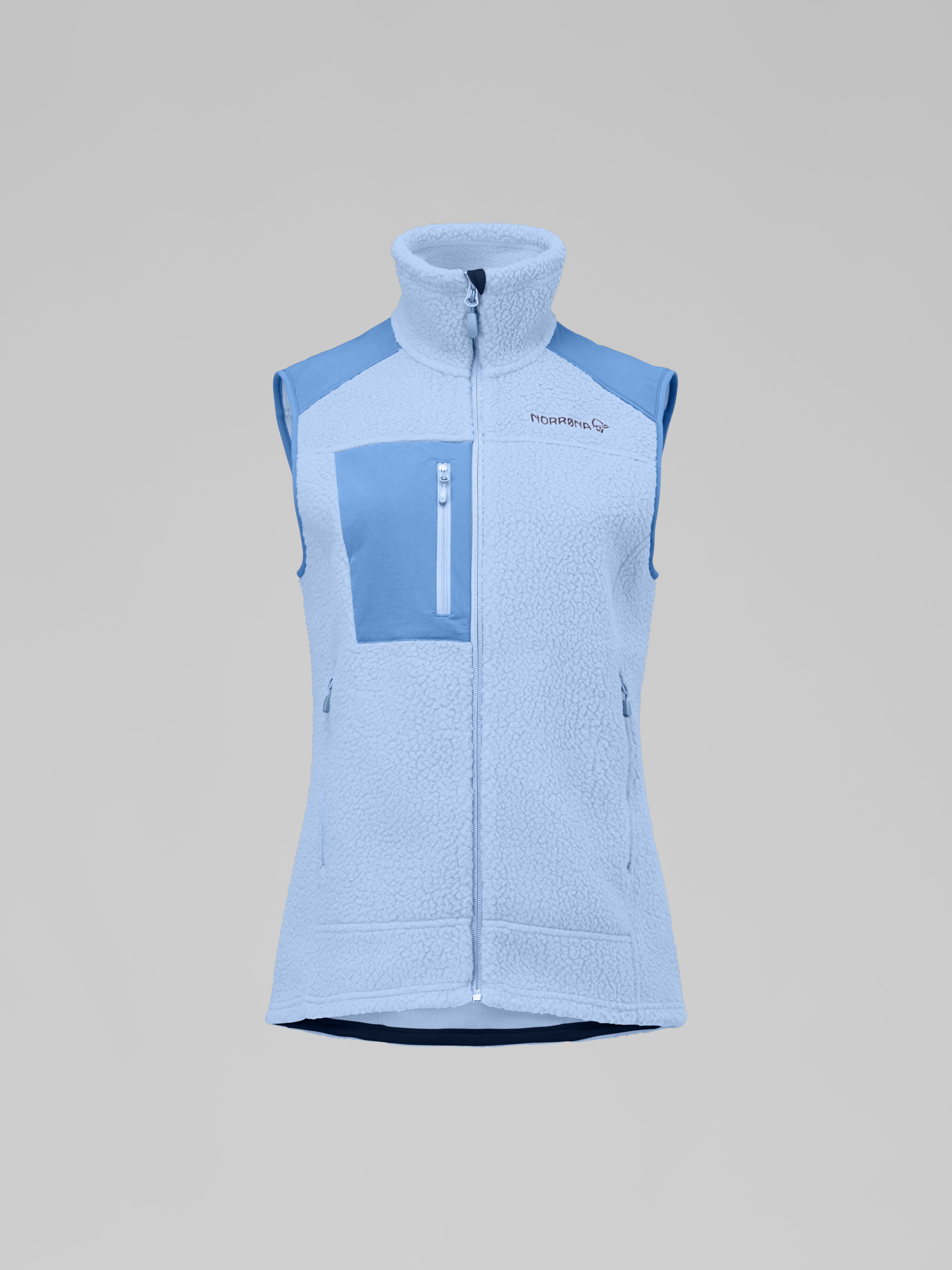 Norrona Women's trollveggen warm3 Vest Cashmere Blue/Allure