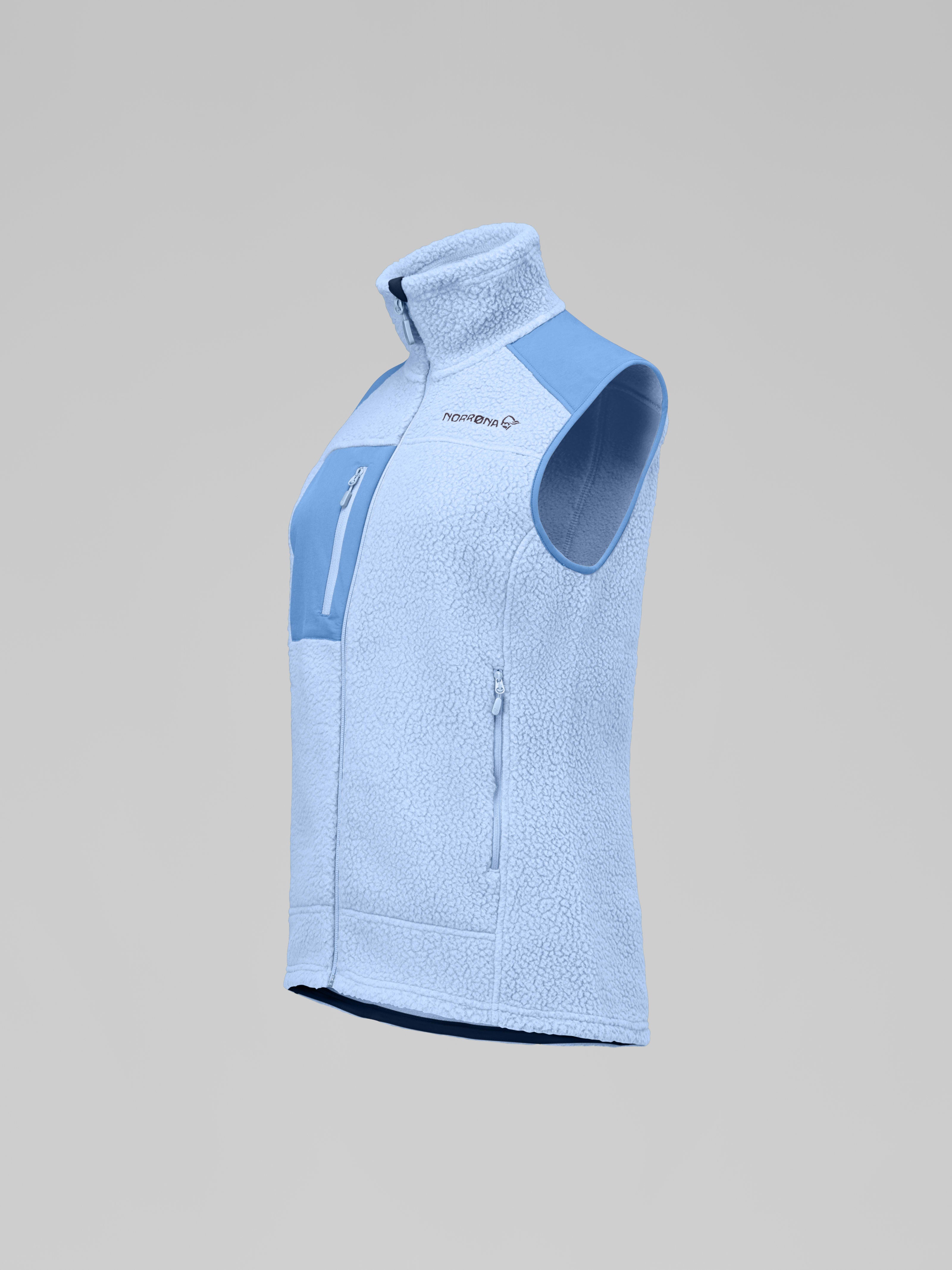 Norrona Women's trollveggen warm3 Vest Cashmere Blue/Allure