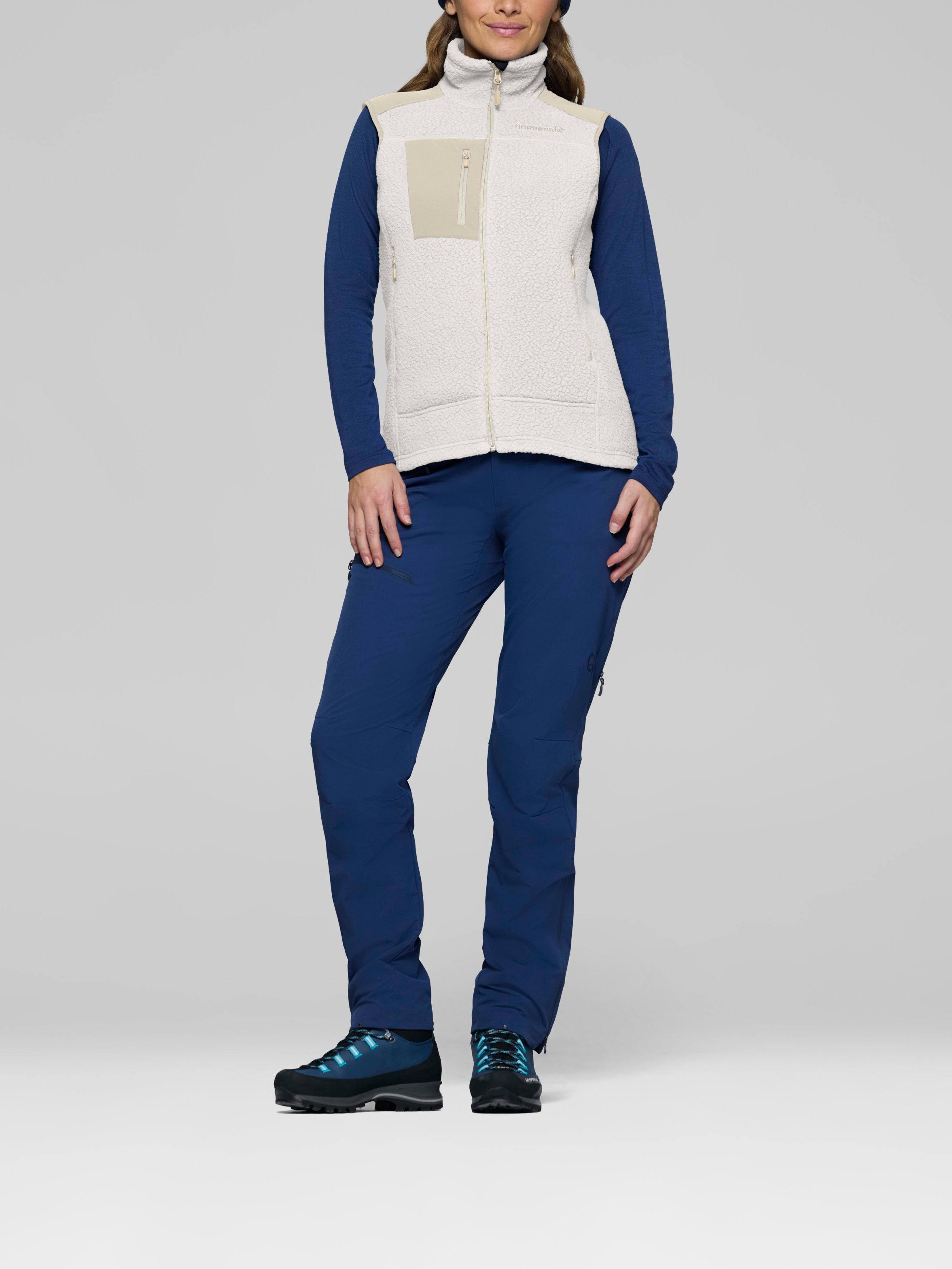 Norrona Women's trollveggen warm3 Vest Whisper White/Oatmeal