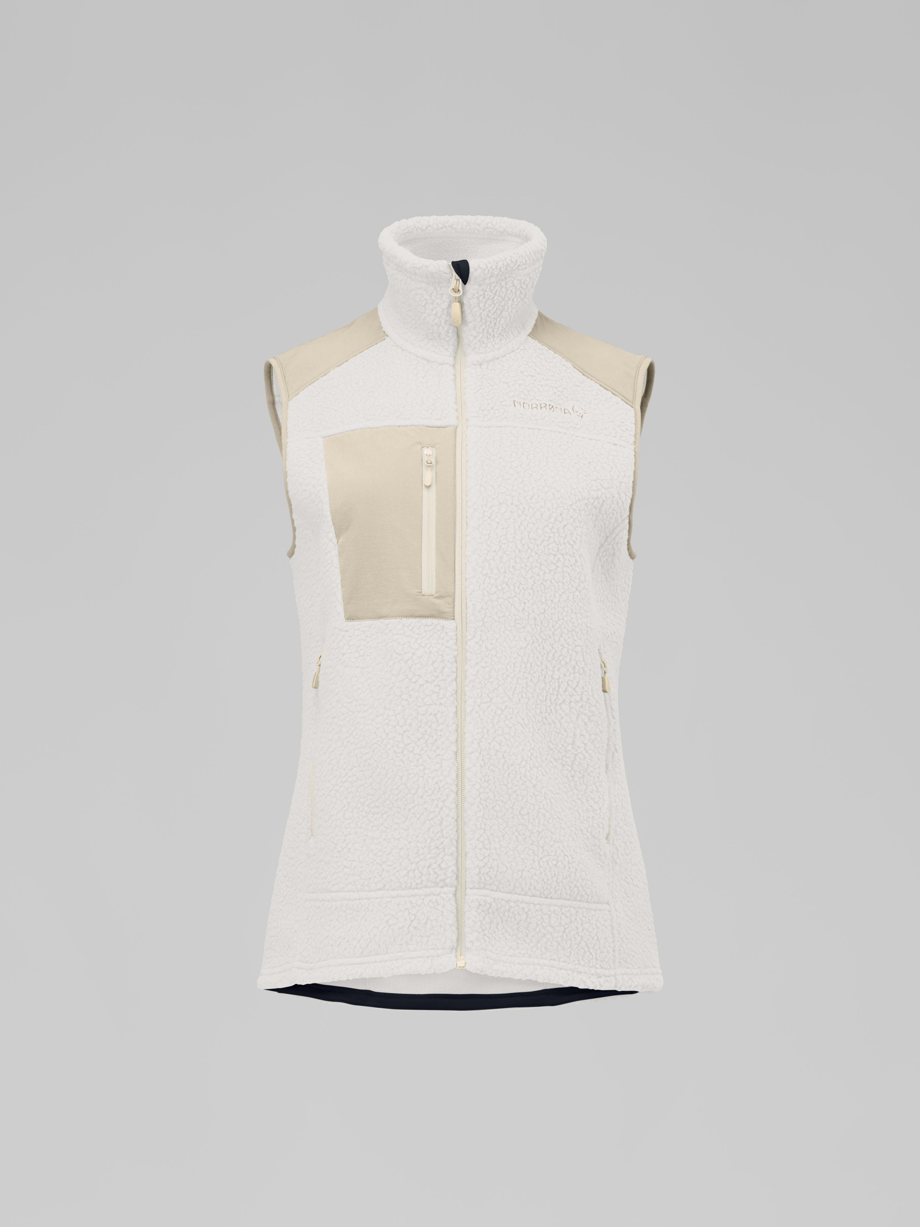 Norrona Women's trollveggen warm3 Vest Whisper White/Oatmeal
