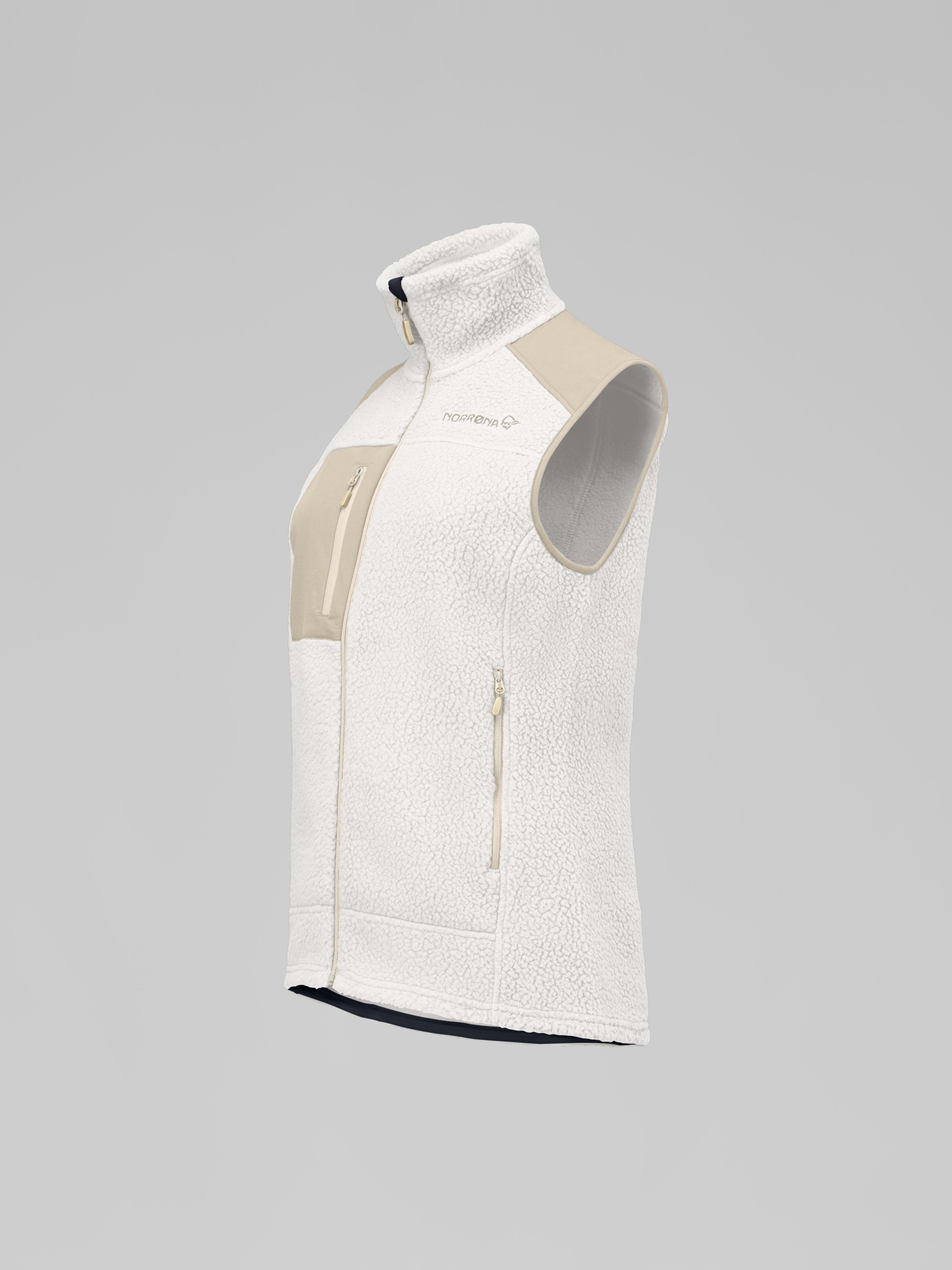 Norrona Women's trollveggen warm3 Vest Whisper White/Oatmeal
