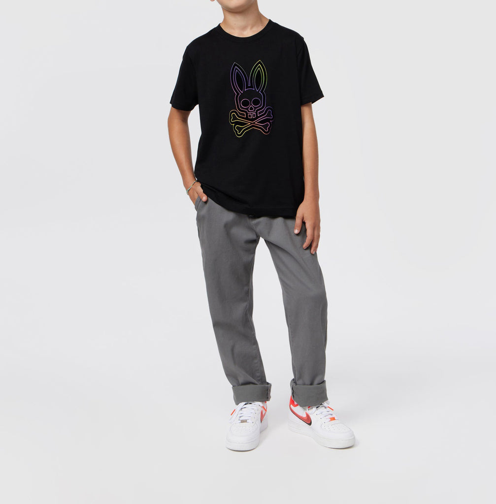 Psycho Bunny Kids Colton Flocking Graphic Tee Navy