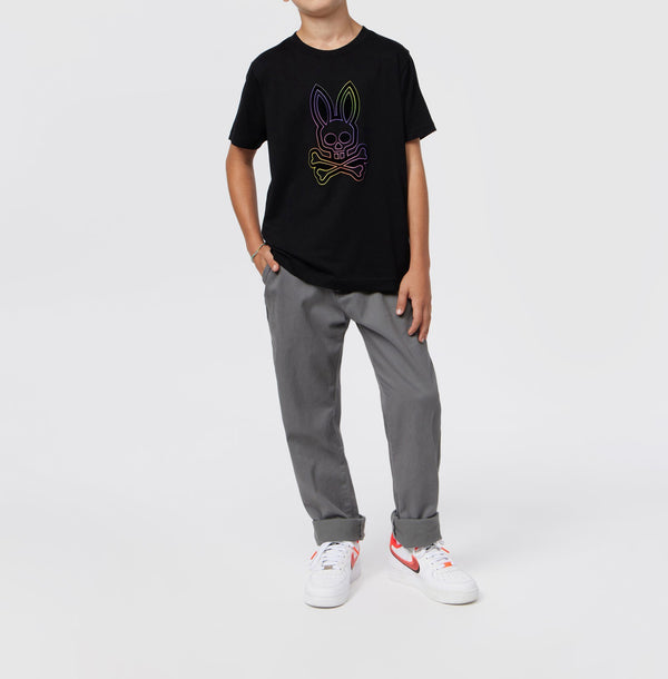 Psycho Bunny Kids Colton Flocking Graphic Tee Navy
