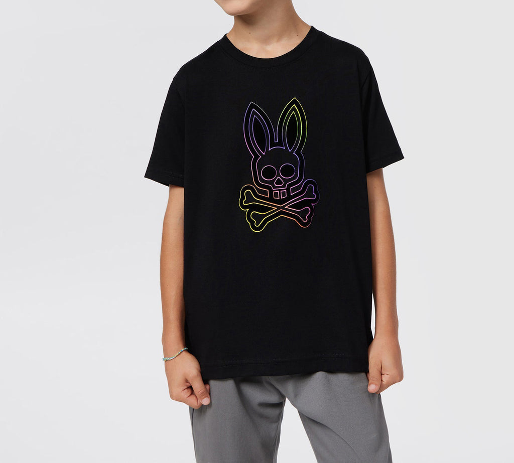 Psycho Bunny Kids Colton Flocking Graphic Tee Navy