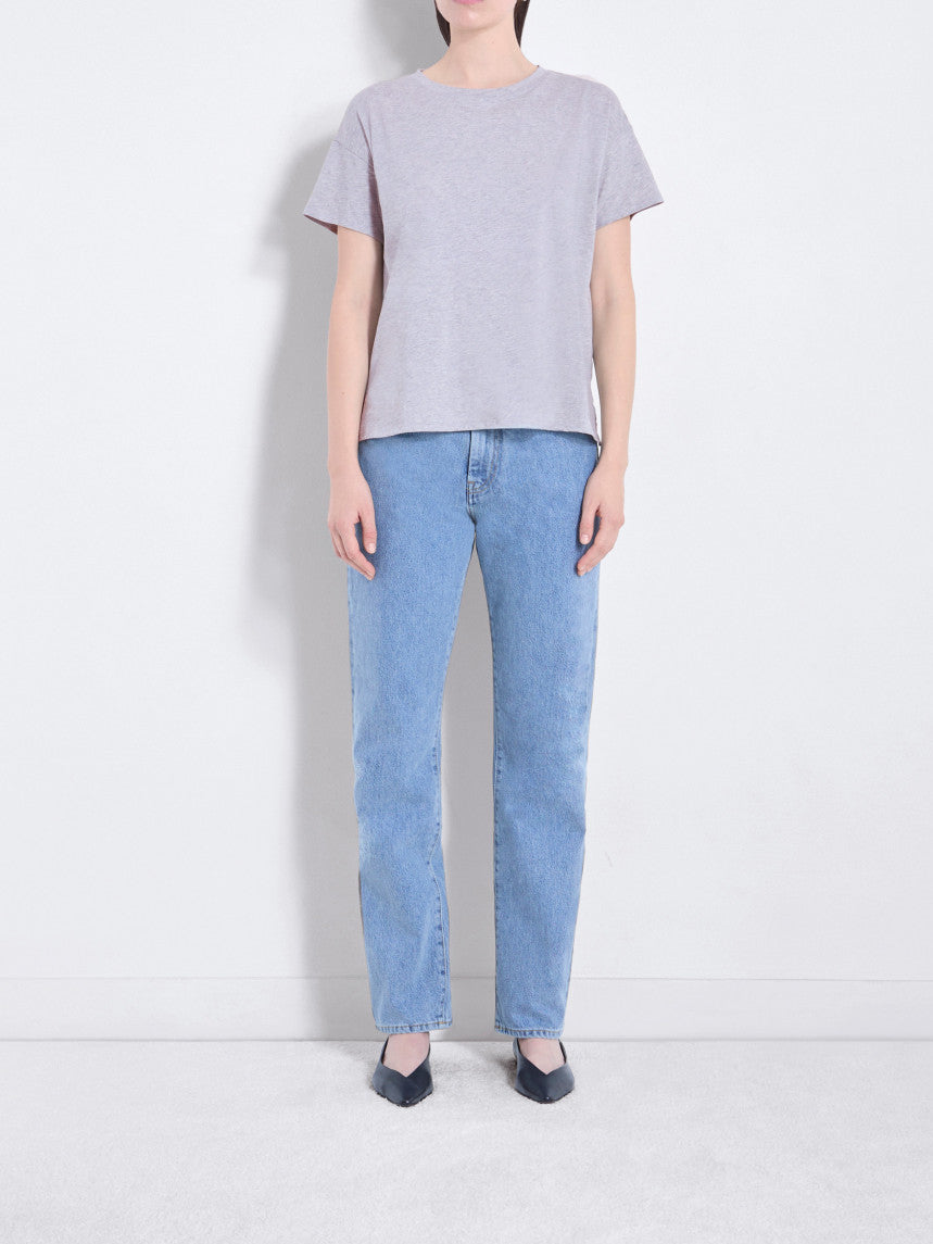 Loulou Studio Basiluzzo Oversized Organic Cotton T-shirt Grey Melange