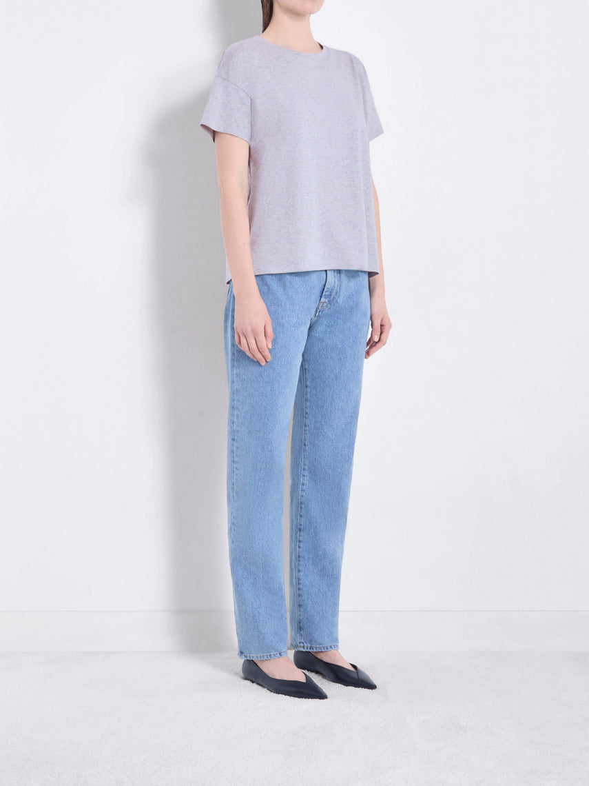 Loulou Studio Basiluzzo Oversized Organic Cotton T-shirt Grey Melange