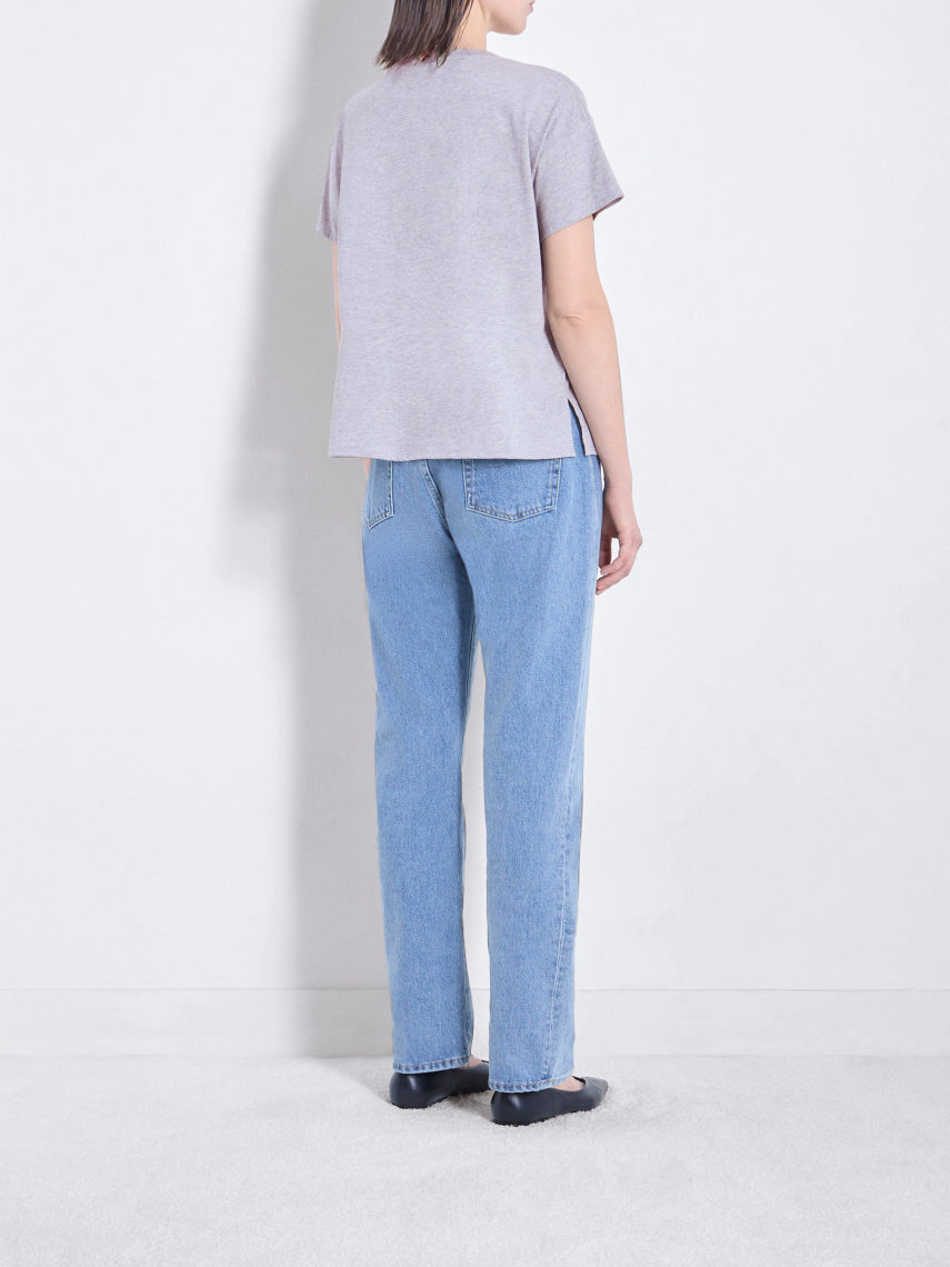 Loulou Studio Basiluzzo Oversized Organic Cotton T-shirt Grey Melange