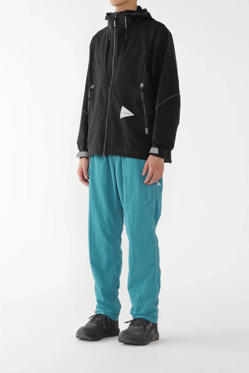 And Wander Light Stretch Shell Jacket Black
