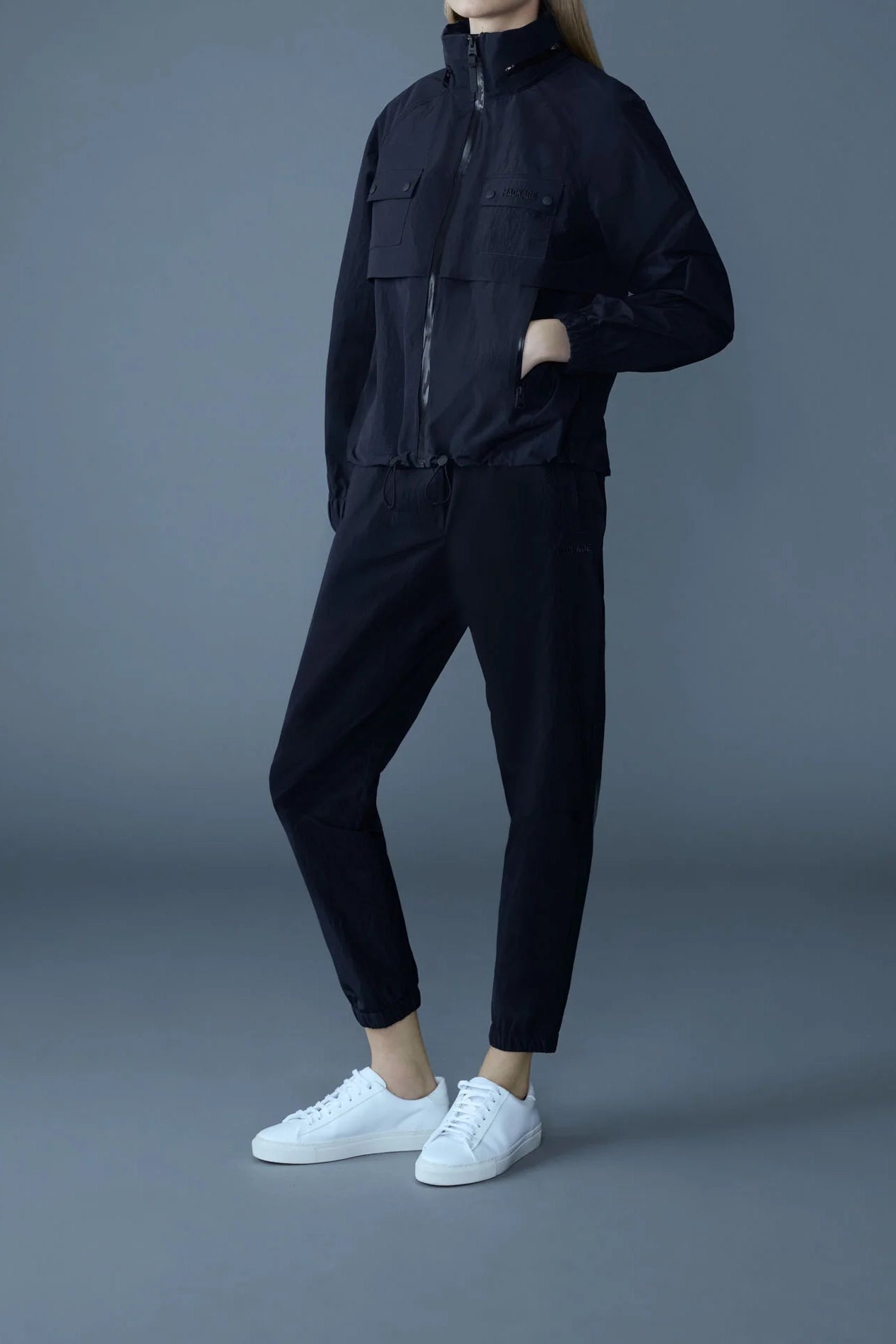 Mackage Devorah Seam-Sealed Rain Jacket Navy