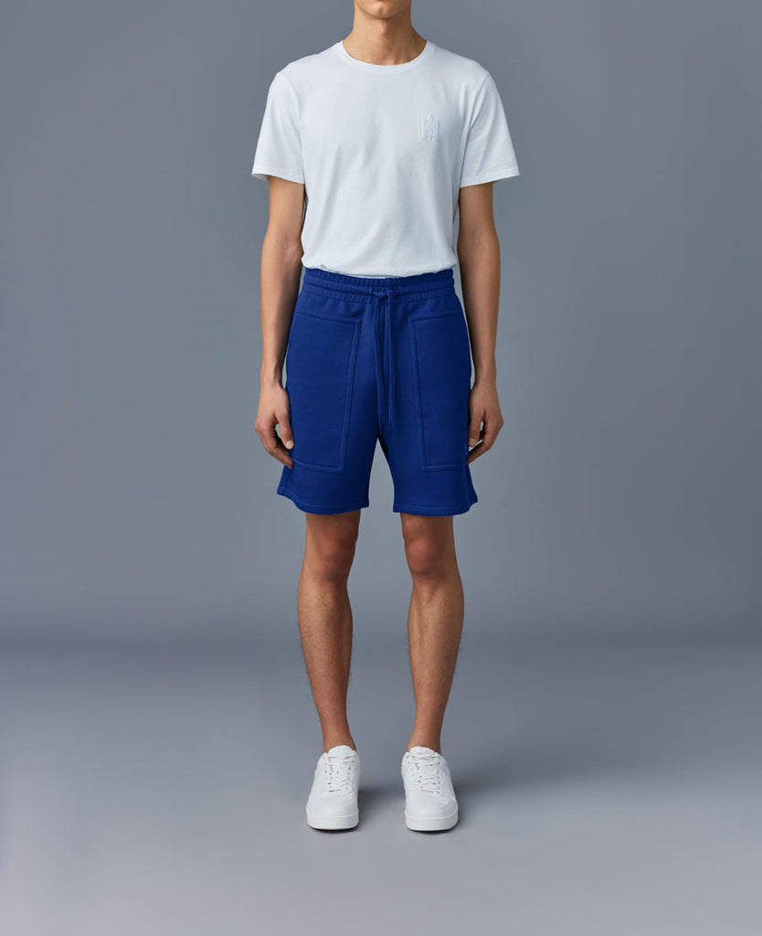 Mackage Elwood Double-Face Jersey Bermuda Shorts Blue