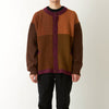White Mountaineering Fake Patchwork Cardigan Brown