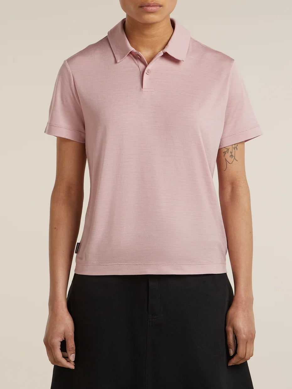 Icebreaker Women's 15.5 MerinoFine™ Short Sleeve Polo Pink Quartz