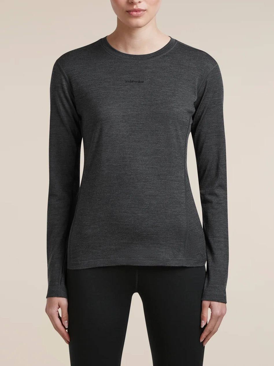 Icebreaker Women's 200 MerinoFine™ Ace Long Sleeve Thermal Crew Jet Heather