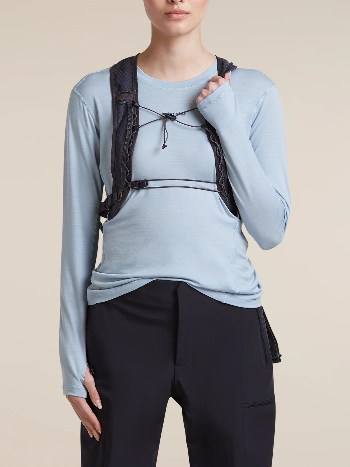 Icebreaker Women's 200 MerinoFine™ Ace Long Sleeve Thermal Crew Zinc Blue