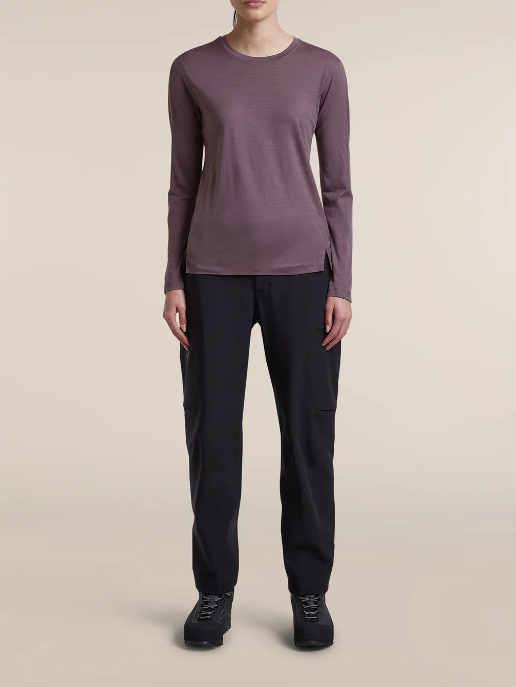Icebreaker Women's 150 MerinoFine™ Ace Long Sleeve Tee Grey Plum