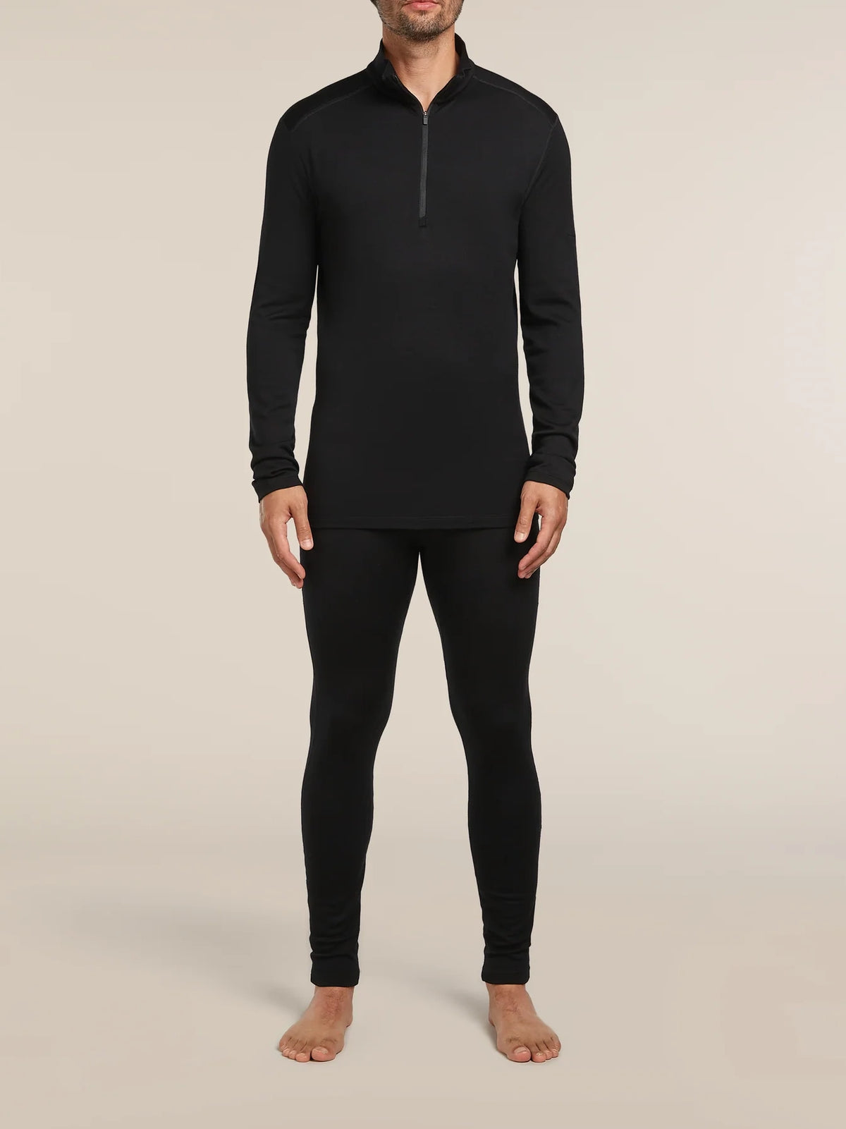 Icebreaker Men's Merino 260 Oasis Long Sleeve Thermal Half Zip Black