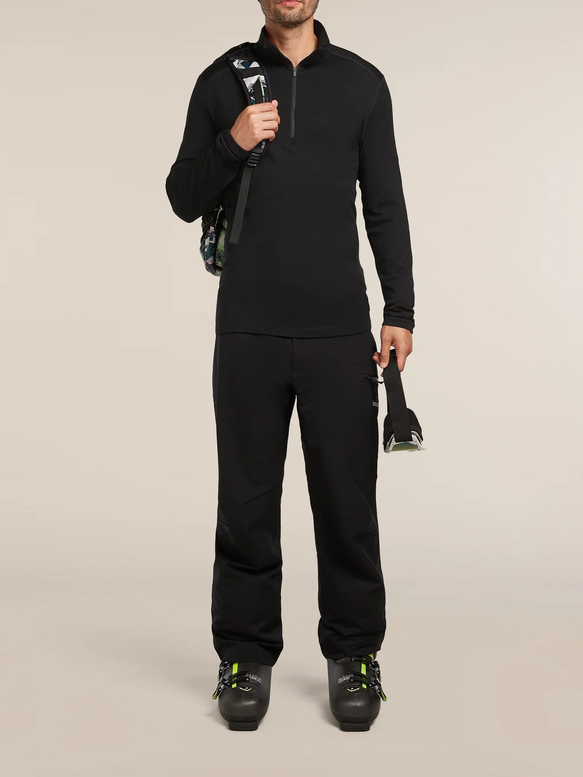 Icebreaker Men's Merino 260 Oasis Long Sleeve Thermal Half Zip Black
